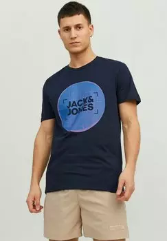 Футболка с принтом Jack & Jones, синий