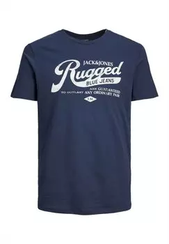 Футболка с принтом Jack & Jones, синий