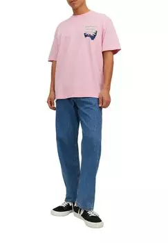 Футболка с принтом Jack & Jones, светло-розовый