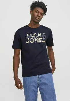 Футболка с принтом Jack & Jones, темно-синий