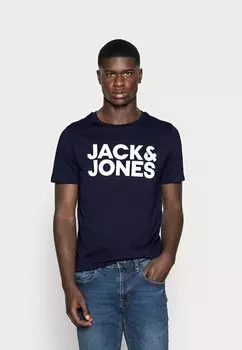 Футболка с принтом Jack & Jones, темно-синий