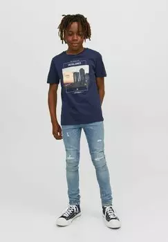 Футболка с принтом Jack & Jones, темно-синий