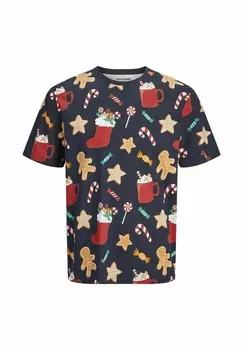 Футболка с принтом Jack & Jones, темно-синий