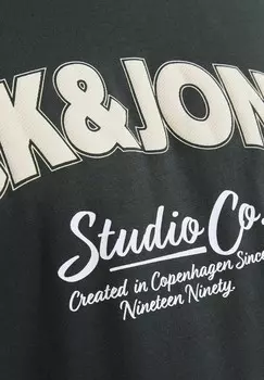 Футболка с принтом Jack & Jones, темно-зеленый