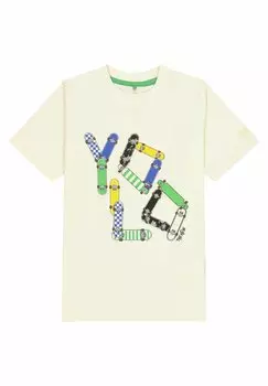 Футболка с принтом JAMES The New, крем
