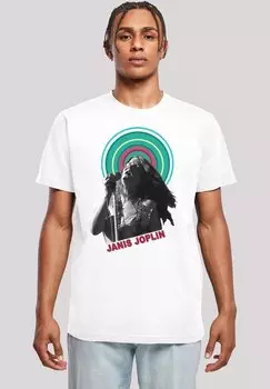 Футболка с принтом JANIS JOPLIN HALO PHOTO F4NT4STIC, белый