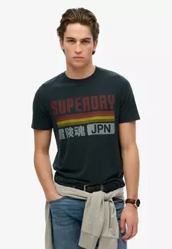 Футболка с принтом JAPAN STRIPE Superdry, синий