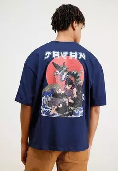 Футболка с принтом Japan Wave Warrior Alpha Industries, цвет ultra navy