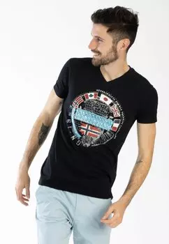 Футболка с принтом JARICO Geo Norway, цвет black