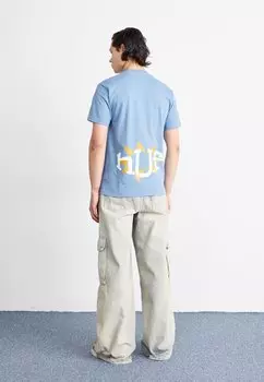 Футболка с принтом JAZZY GROOVES TEE HUF, цвет slate blue