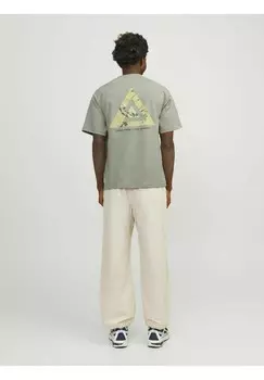 Футболка с принтом JCOTRIANGLE CREW NECK Jack & Jones, оливковый