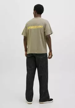 Футболка с принтом JCOUNION BACK CREW Jack & Jones, зеленый