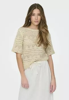 Футболка с принтом JDY, бежевый