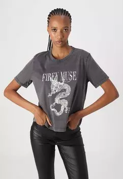 Футболка с принтом JDYFAROCK ELINA JDY, темно-серый