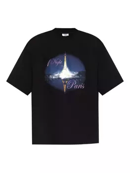 Футболка с принтом Эйфелевой башни VETEMENTS, черный