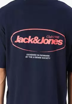 Футболка с принтом JJEBRADLEY TEE O-NECK Jack & Jones, темно-синий