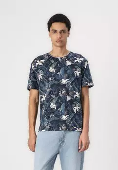 Футболка с принтом JJEBRYAN TEE O NECK Jack & Jones, темно-синий