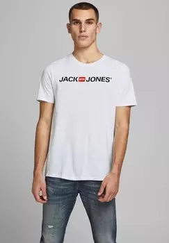 Футболка с принтом JJECORP LOGO CREW NECK Jack & Jones, белый