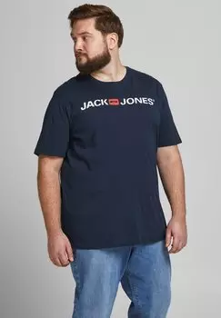 футболка с принтом JJECORP LOGO TEE CREW NECK Jack & Jones, темно-синий пиджак