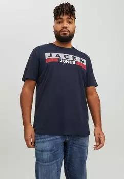 футболка с принтом JJECORP LOGO TEE O-NECK Jack & Jones, темно-синий пиджак