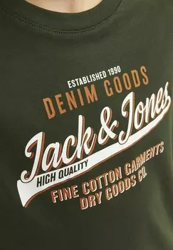Футболка с принтом JJELOGO O-NECK Jack & Jones, зеленый