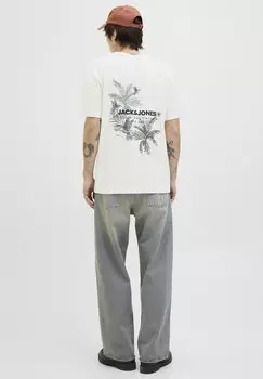 Футболка с принтом JJHAWAII ROUND NECK Jack & Jones, белый