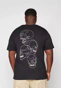 Футболка с принтом JJSCULLY TEE CREW NECK Jack & Jones, черный