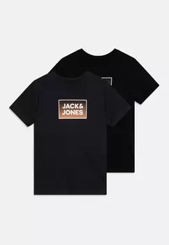 Футболка с принтом JJSTEEL TEE 2 PACK Jack & Jones Junior, цвет black/dark navy