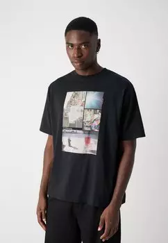 Футболка с принтом JOE JONAS WASHED PHOTO PRINT Scotch & Soda, черный