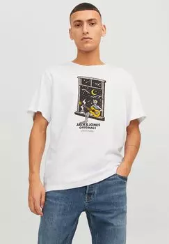 Футболка с принтом JORAFTERLIFE TEE SS CREW NECK SN Jack & Jones, ярко-белый