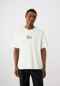 Футболка с принтом Jorbirds Tee Crew Neck Unisex Jack & Jones, кремовый