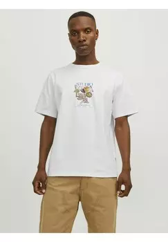 Футболка с принтом JORBROOKLYN GRAPHIC TEE C.N Jack & Jones, белый