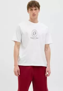 Футболка с принтом JORDIA GRAPHIC FRONT CREW NECK Jack & Jones, слоновая кость