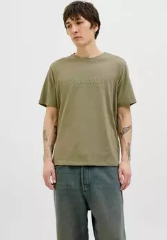 Футболка с принтом JORFREDERIKSBERG SS CREW NECK NOOS Jack & Jones, цвет Silver Sage