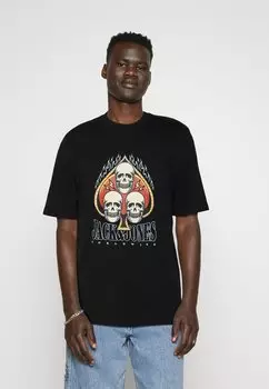 Футболка с принтом Jorheavens Crew Neck Jack & Jones, черный