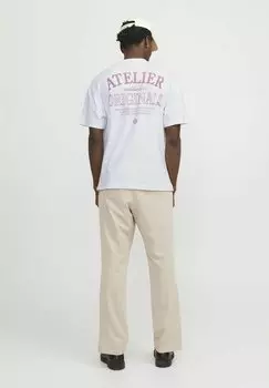 Футболка с принтом JORSANTORINI BACK SS CREW NECK Jack & Jones, цвет bright white