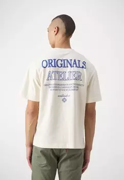Футболка с принтом Jorsantorini Back Ss Crew Neck Jack & Jones, сливочный