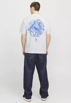 Футболка с принтом JORSNAKE CREW NECK Jack & Jones, белый