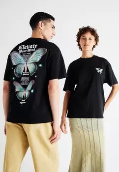 Футболка с принтом JORWILDLIFE TEE CREW UNISEX Jack & Jones, черный