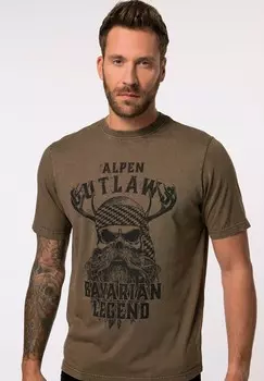 Футболка с принтом JP1880, светло-коричневый