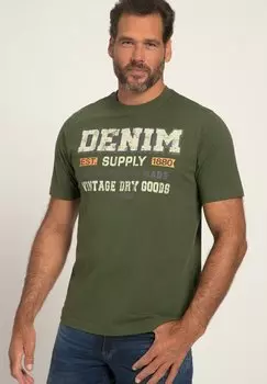 Футболка с принтом JP1880, темно-зеленый