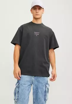 Футболка с принтом JPRBLAHARVEY INFO TEE CREW NECK UNISEX Jack & Jones, серый