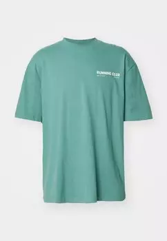 Футболка с принтом Jprblaharvey Running Tee Crew Neck Unisex Jack & Jones, темно-зеленый