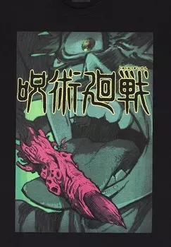 Футболка с принтом JUJUTSU KAISEN FINGER LICKING Henry Tiger, черный