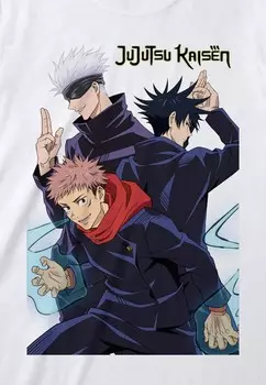 Футболка с принтом JUJUTSU KAISEN TRIO Henry Tiger, белый