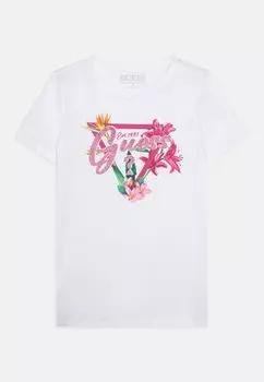 Футболка с принтом JUNIOR Guess, белый