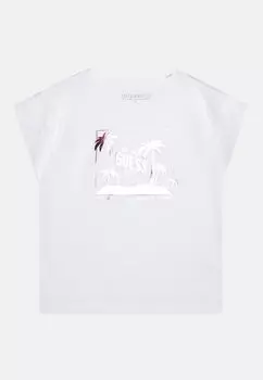 Футболка с принтом JUNIOR MIDI Guess, белый