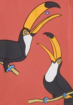 Футболка с принтом JUNO DOUBLE TOUCAN SP The Striped Cat, коралл