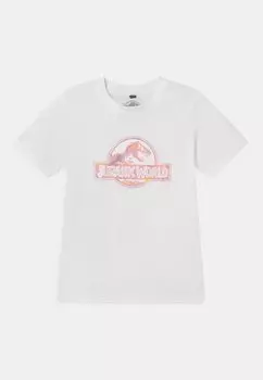Футболка с принтом Jurassic Park Logo Tee Unisex Mister Tee, белый