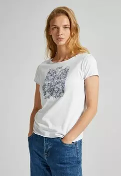 Футболка с принтом JURY Pepe Jeans, цвет white